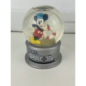 Vintage Disney Mickey Mouse Sailor Snow Globe Collectible Figurine Item 6403